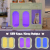 Hidden Litter Box Enclosure | LED Furniture Cabinet with Storage Drawers & Acrylic Doors