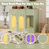 Hidden Litter Box Enclosure | LED Furniture Cabinet with Storage Drawers & Acrylic Doors