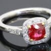 Burma Ruby and Diamond Cluster Ring