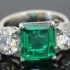 Emerald and diamond ring