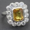 Yellow Sapphire and Diamond Ring