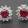 Ruby cluster earrings