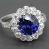 Burma sapphire and diamond cluster ring