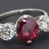 Ruby and diamond three stone
