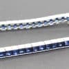 Sapphire tennis bracelet with silver setting, perfect for special occasions.