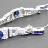 Beautiful silver bracelet featuring blue sapphires and sparkling diamonds. Perfect for special occas.