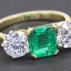 Emerald and diamond ring