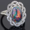 Opal and diamond ring