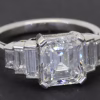 Emerald cut diamond ring