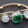 Emerald and diamond ring