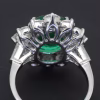 Emerald and diamond cluster ring