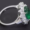 Emerald and diamond cluster ring