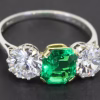 Emerald and diamond ring