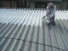 屋根塗装錆止め中