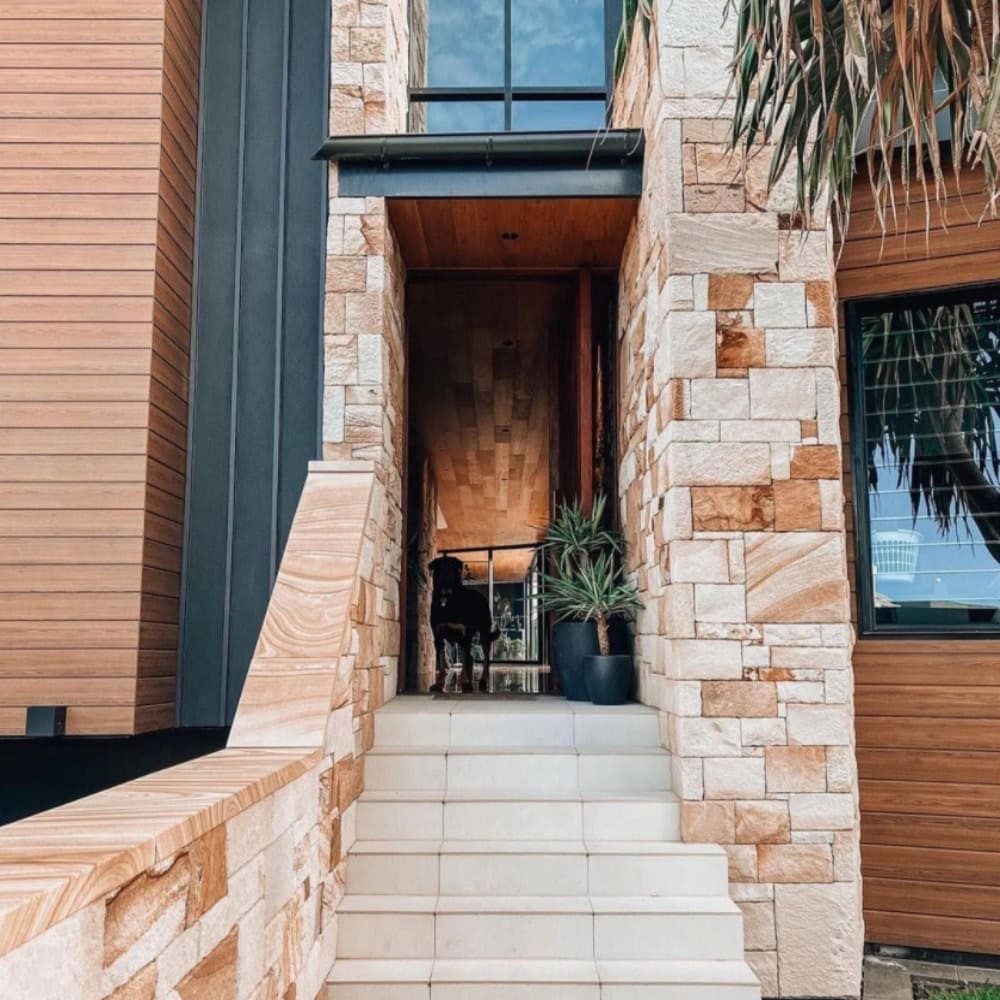 Ranch colonial local sandstone cladding