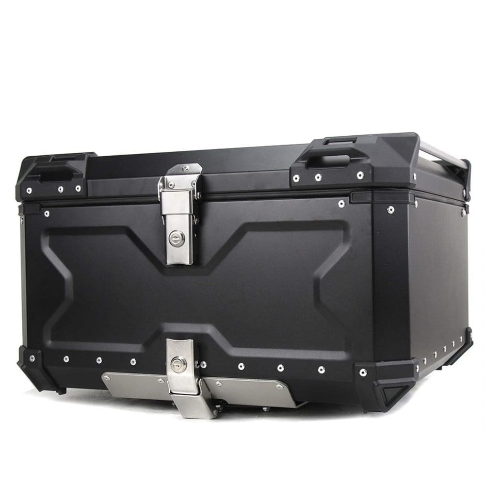CAJUELA DE ALUMINIO PARA MOTO  DE 45 LITROS NEGRO