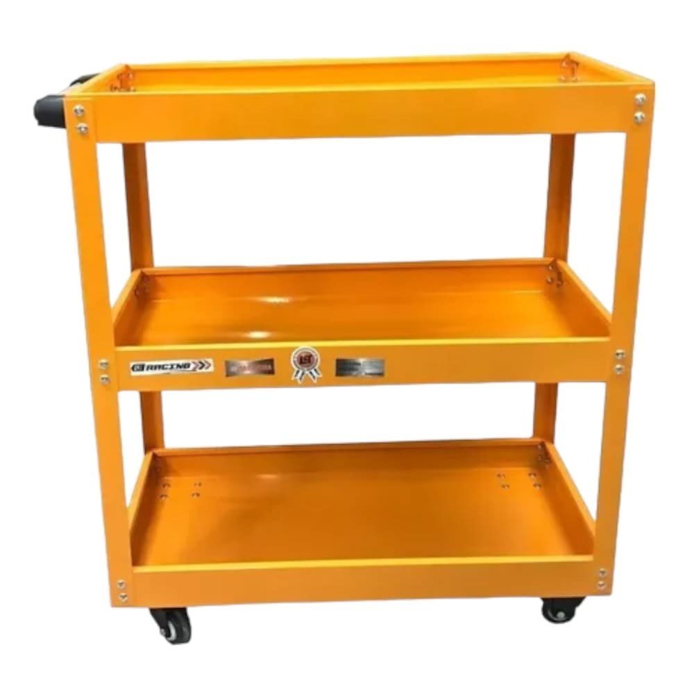 CARRETA PORTA HERRAMIENTA 3 DIVISIONES 67 X 36 X 19 CM COLOR NARANJA