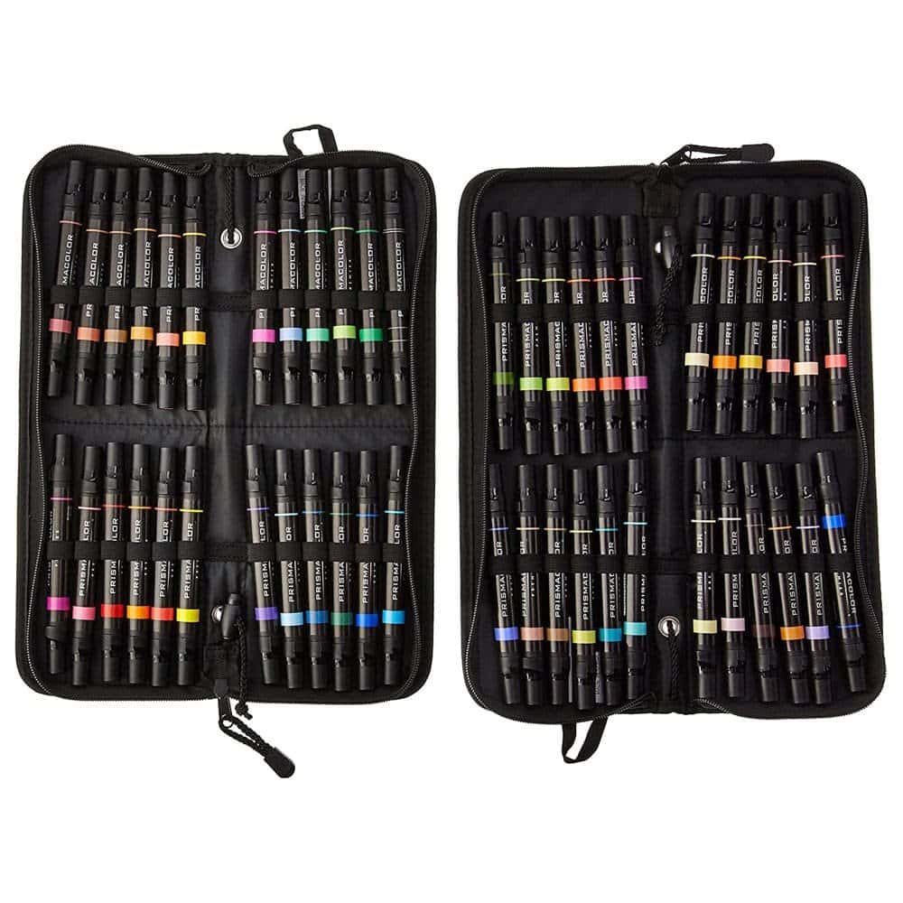 MARCADORES EN ESTUCHE PRISMACOLOR 3611/98 48 GOLORES BICELADO FINO