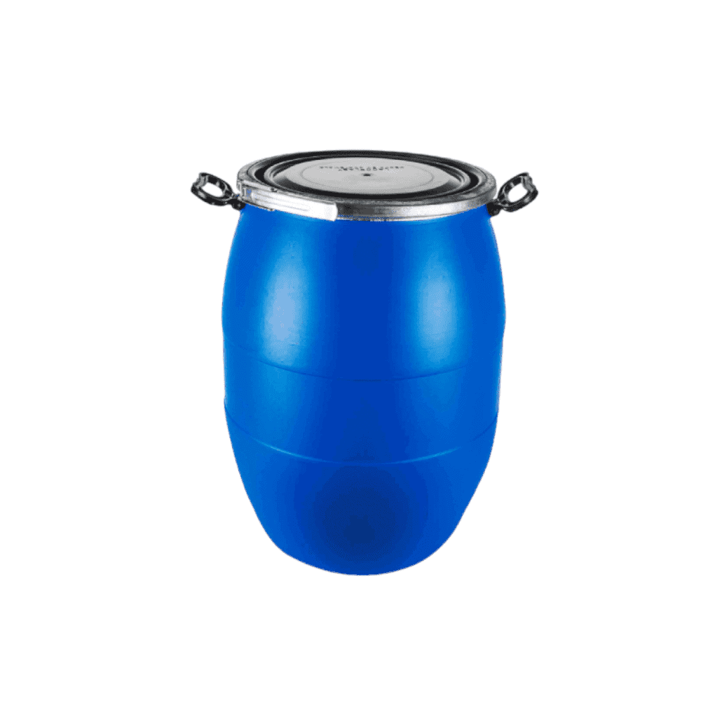 BARRIL BOCA ANCHA DE 55 LITROS COLOR AZUL POLYTEC