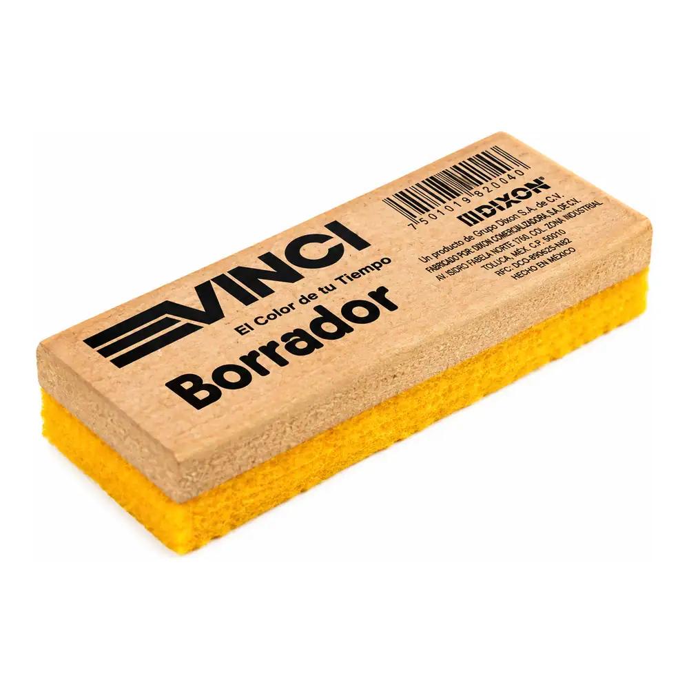Almohadilla para pizarrón Vinci de madera con felpa amarilla