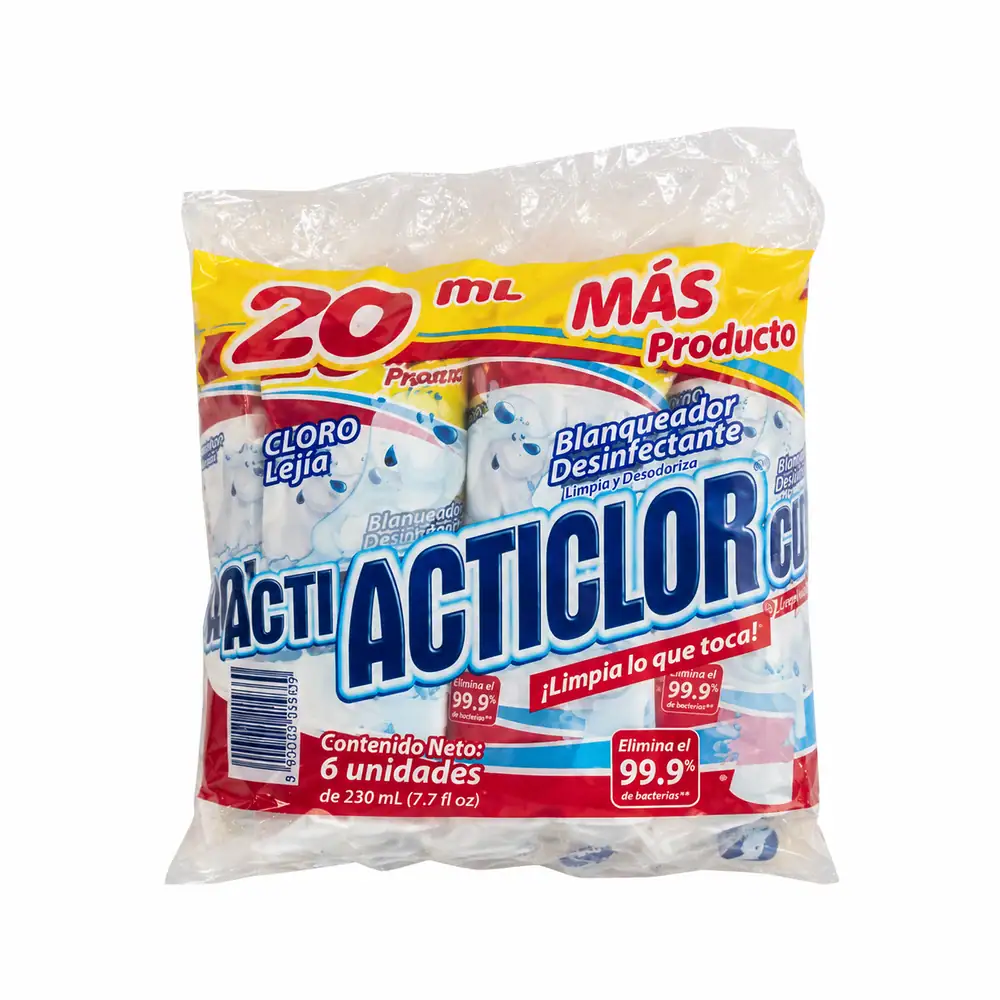 Cloro Blanqueador Acticlor Sachet 6 Pack