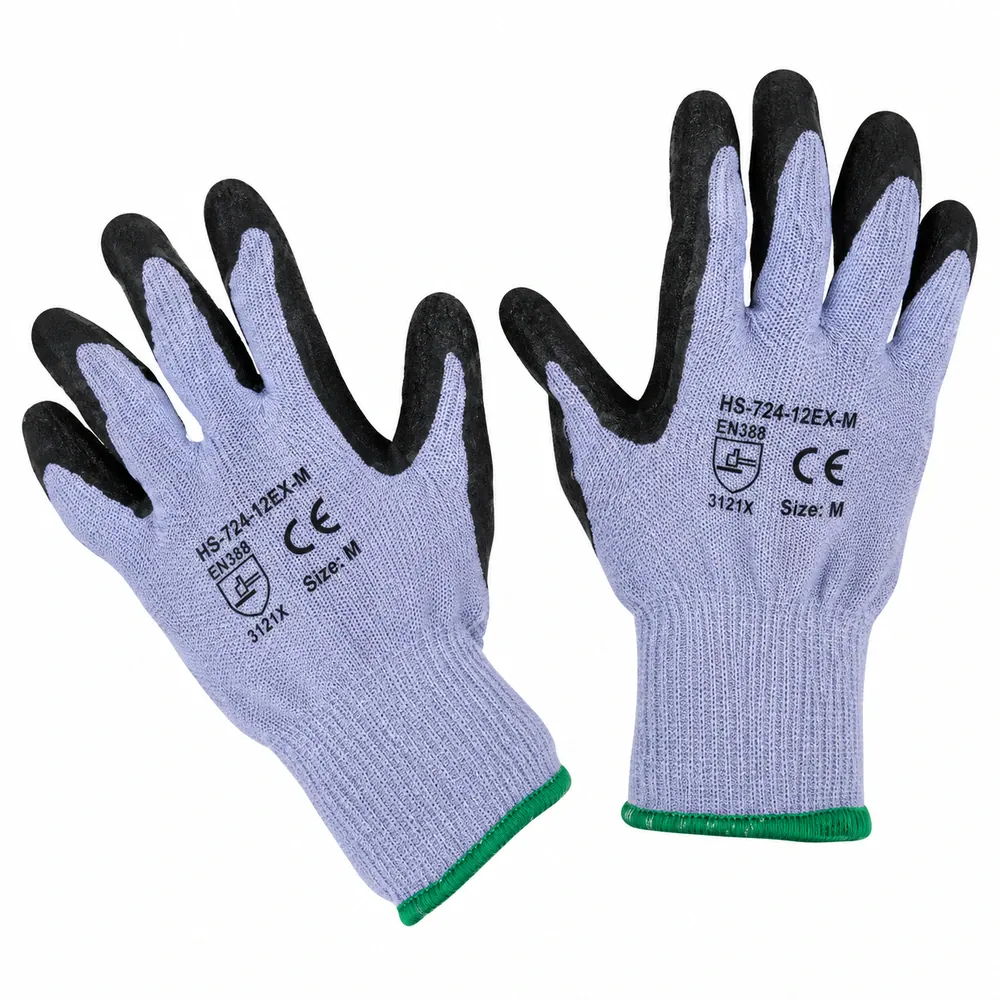 guante con recubrimiento de látex talla 8