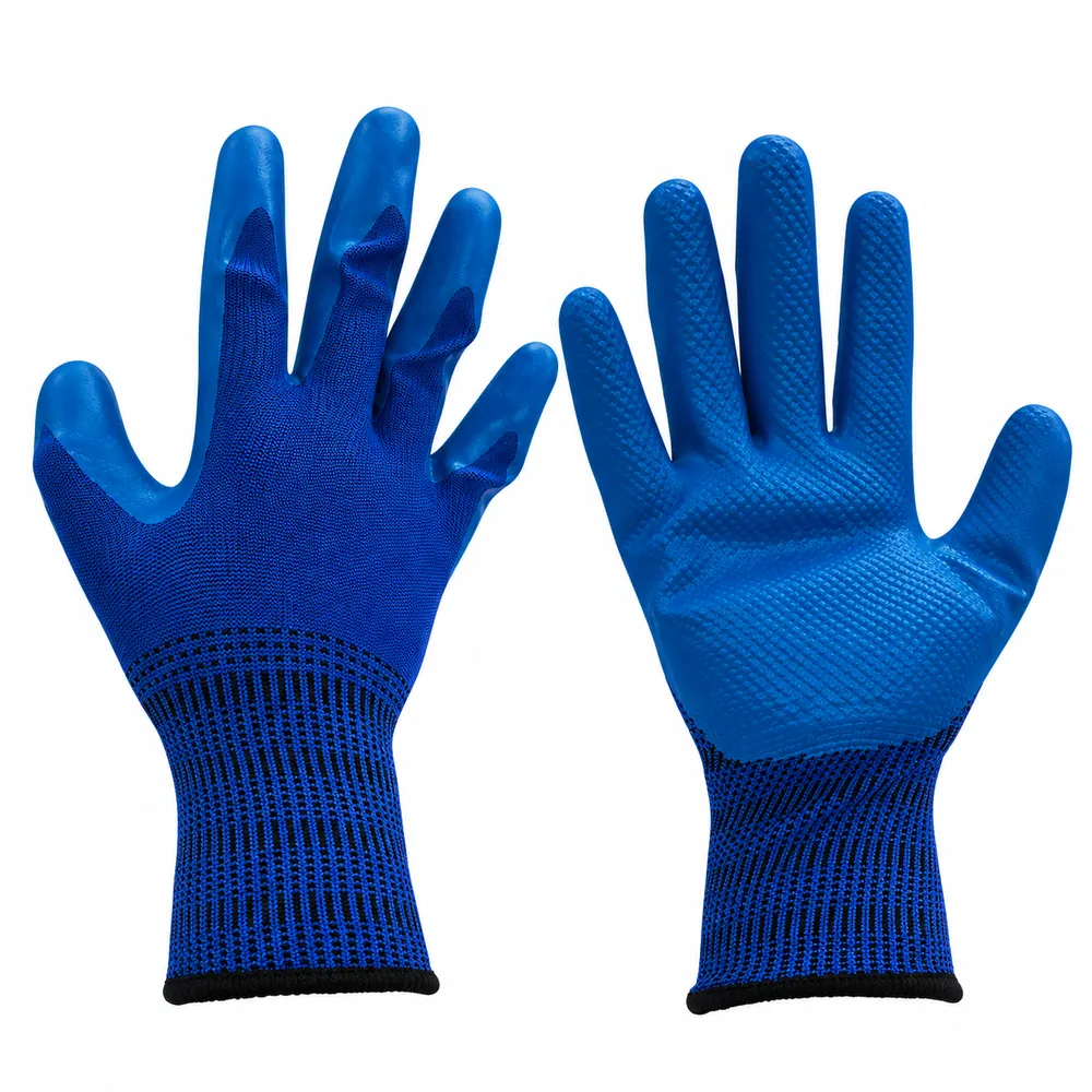 Guante látex azul texturizado