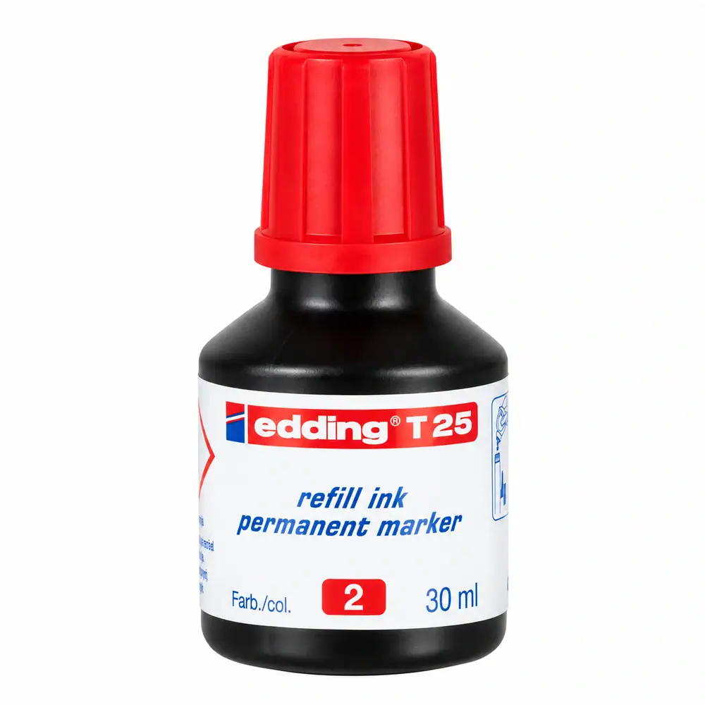 Tinta permanente Edding T-25 de 30ML rojo