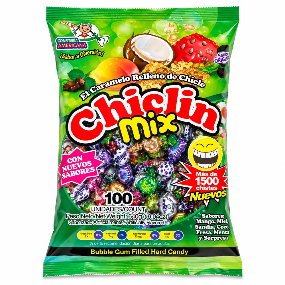Bolsa de Dulces Chiclin Mix 100 Unidades