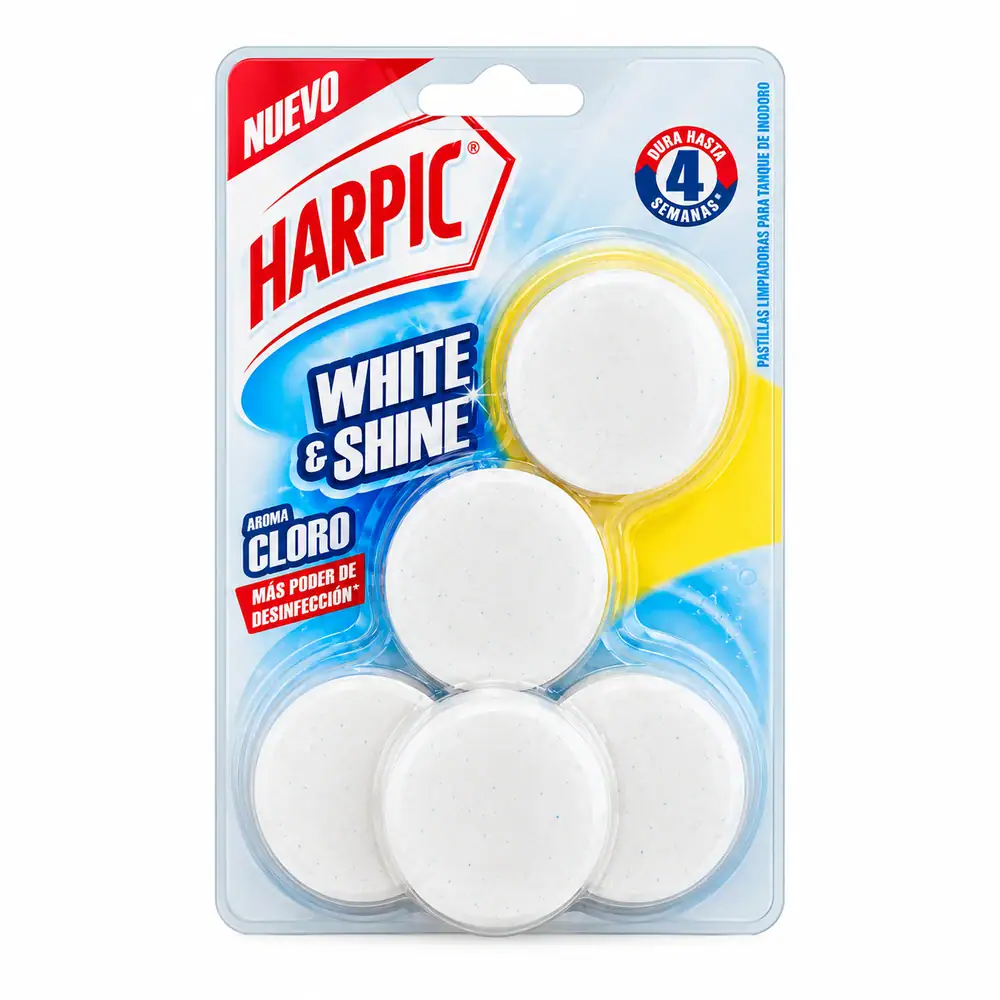 Pastilla Higiénica Harpic White & Shine 5 Unidades