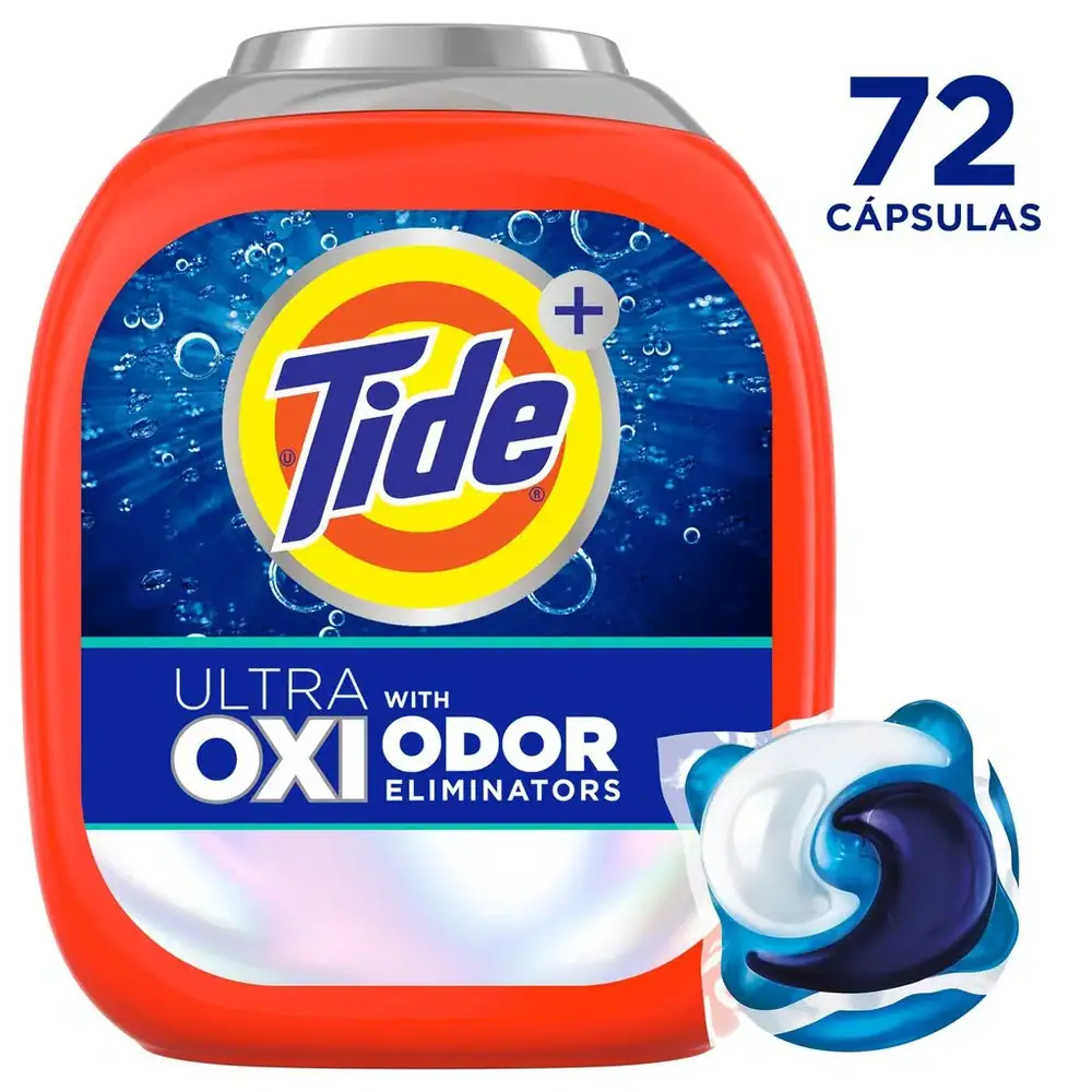 Tide Power Pods Ultra Oxi con Eliminador de Olores 72 Cápsulas