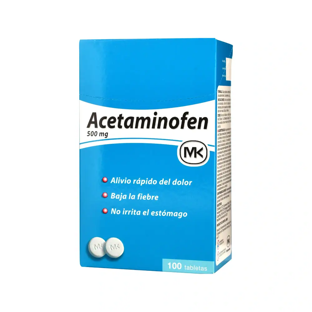 Acetaminofén MK 500MG 100 Tabletas