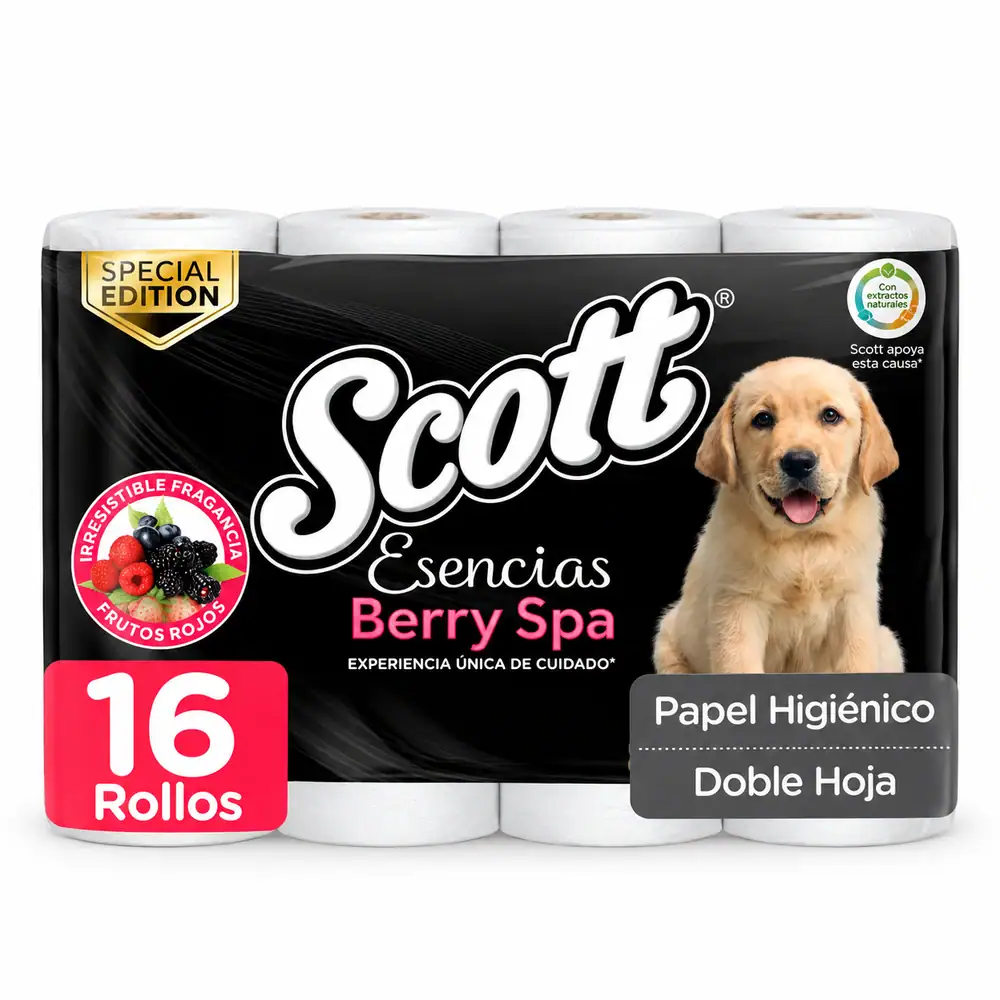 Papel higiénico Scott Berry Spa doble hoja 16 rollos