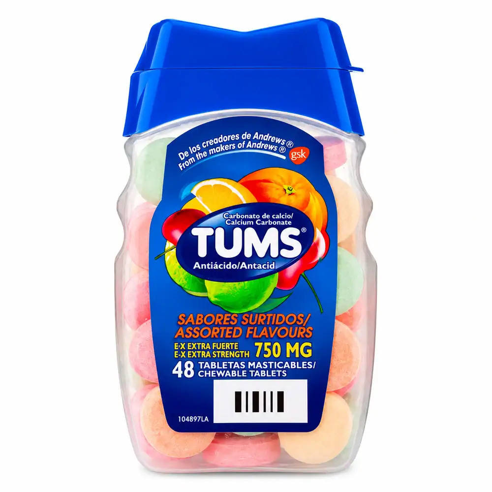 TUMS Extra Fuerte Frutas 48 tabletas