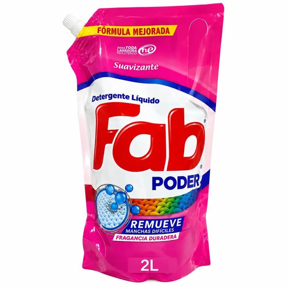Detergente Líquido FAB Poder 2 L con Suavizante
