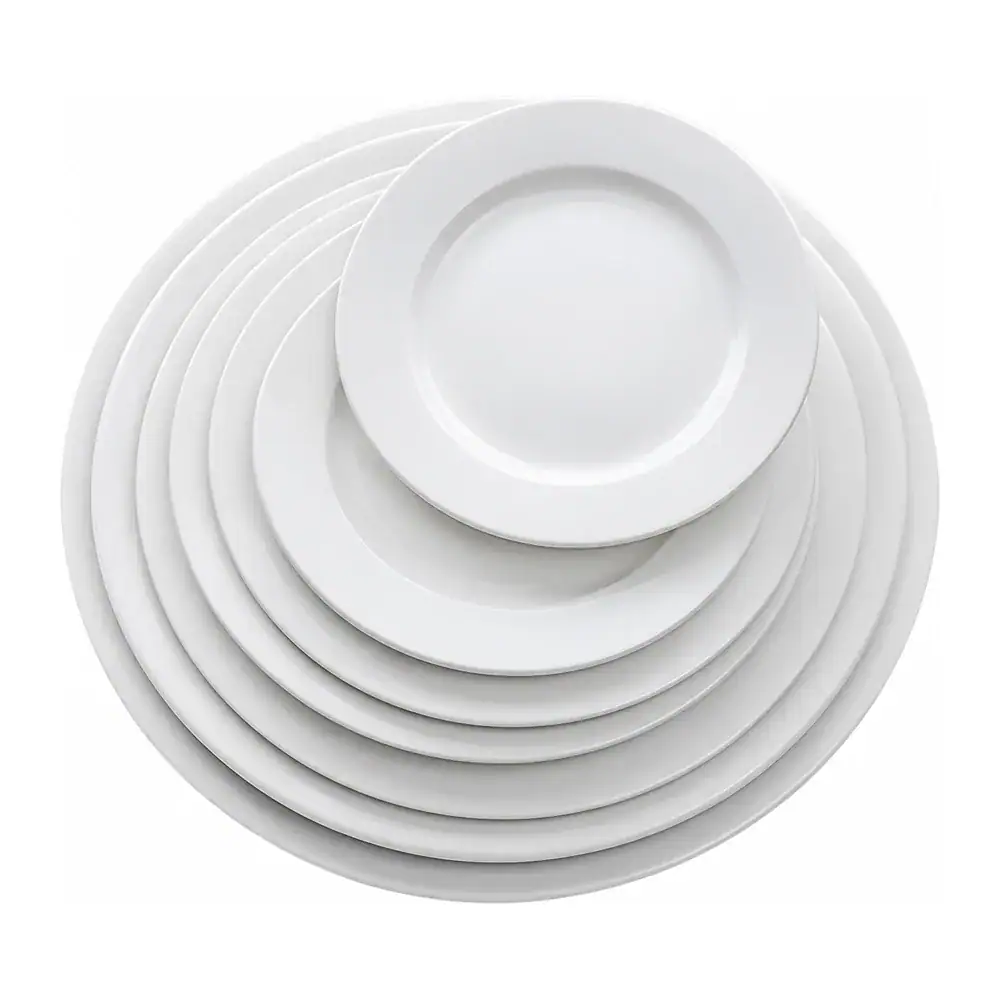 Plato Plano de Loza 10.5 Pulgadas Blanco