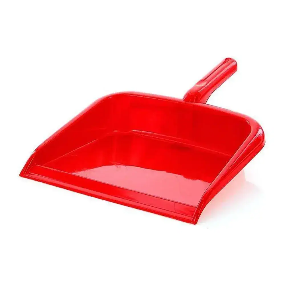 Pala para Basura Plástica de Mano Roja