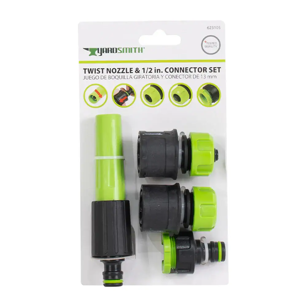 Boquilla Giratoria y Kit de Conectores de 1/2″ Plástico YardSmith