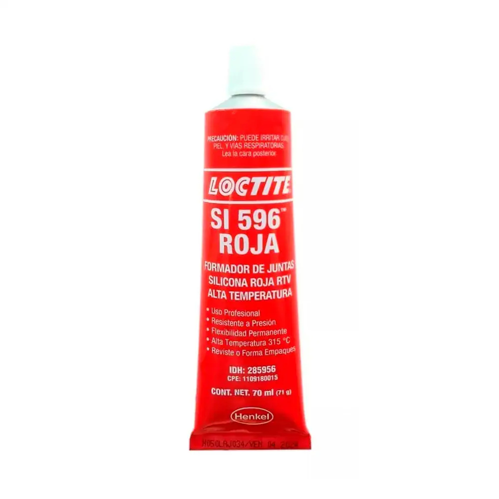 Silicón Rojo Alta Temperatura LOCTITE SI 596 70 ml