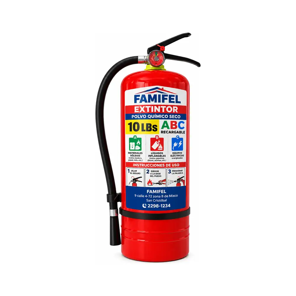 Extinguidor ABC 10 libras recargable FAMIFEL