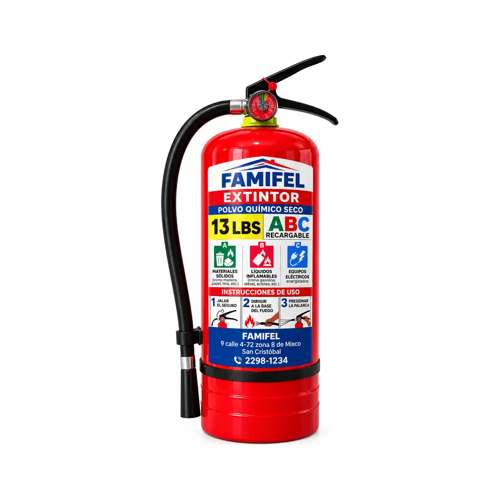 Extinguidor ABC 13 libras recargable FAMIFEL