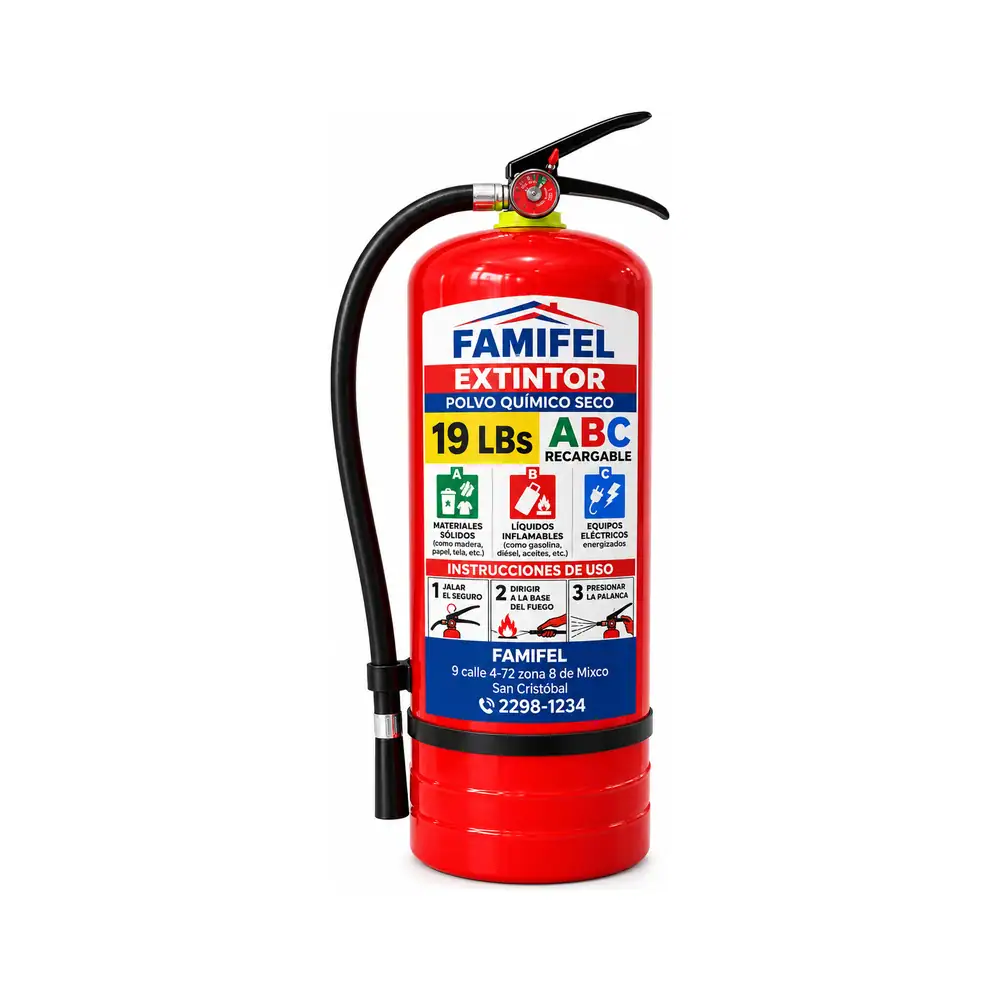Extinguidor ABC 19 libras recargable FAMIFEL