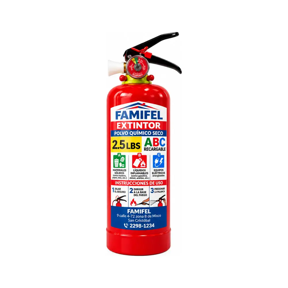 Extinguidor ABC 2.5 libras recargable FAMIFEL