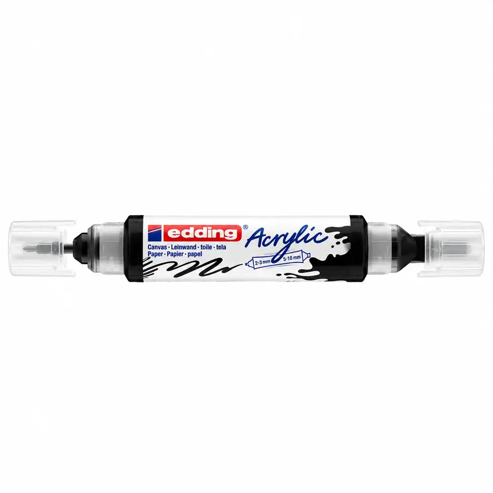 Marcador Edding Acrylic 5400 negro 901 doble punta