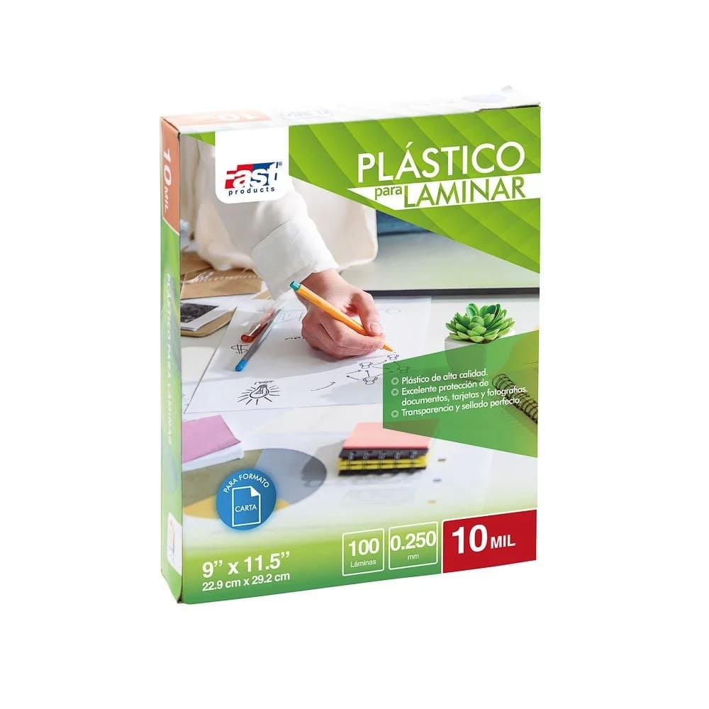 Plástico para laminar Fast Products 10 Mil tamaño carta 100 láminas