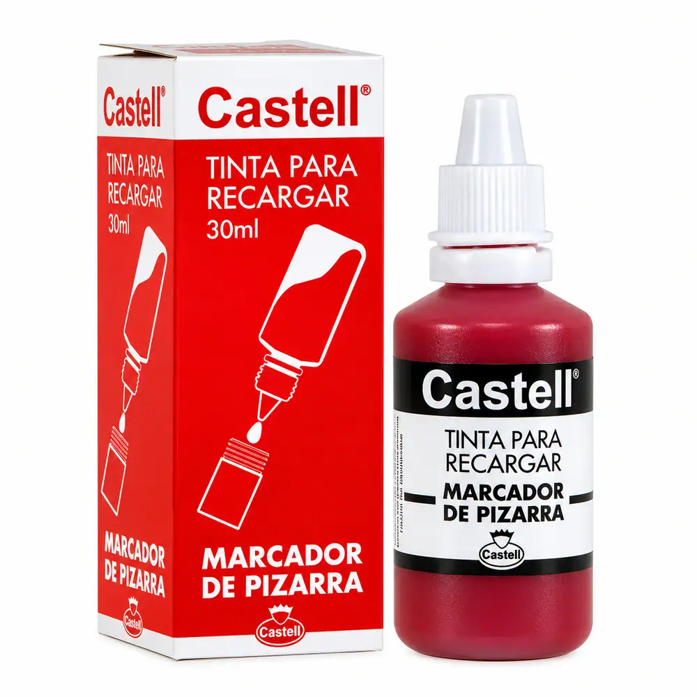 Tinta Soluble Castell 30ML Rojo para Pizarra