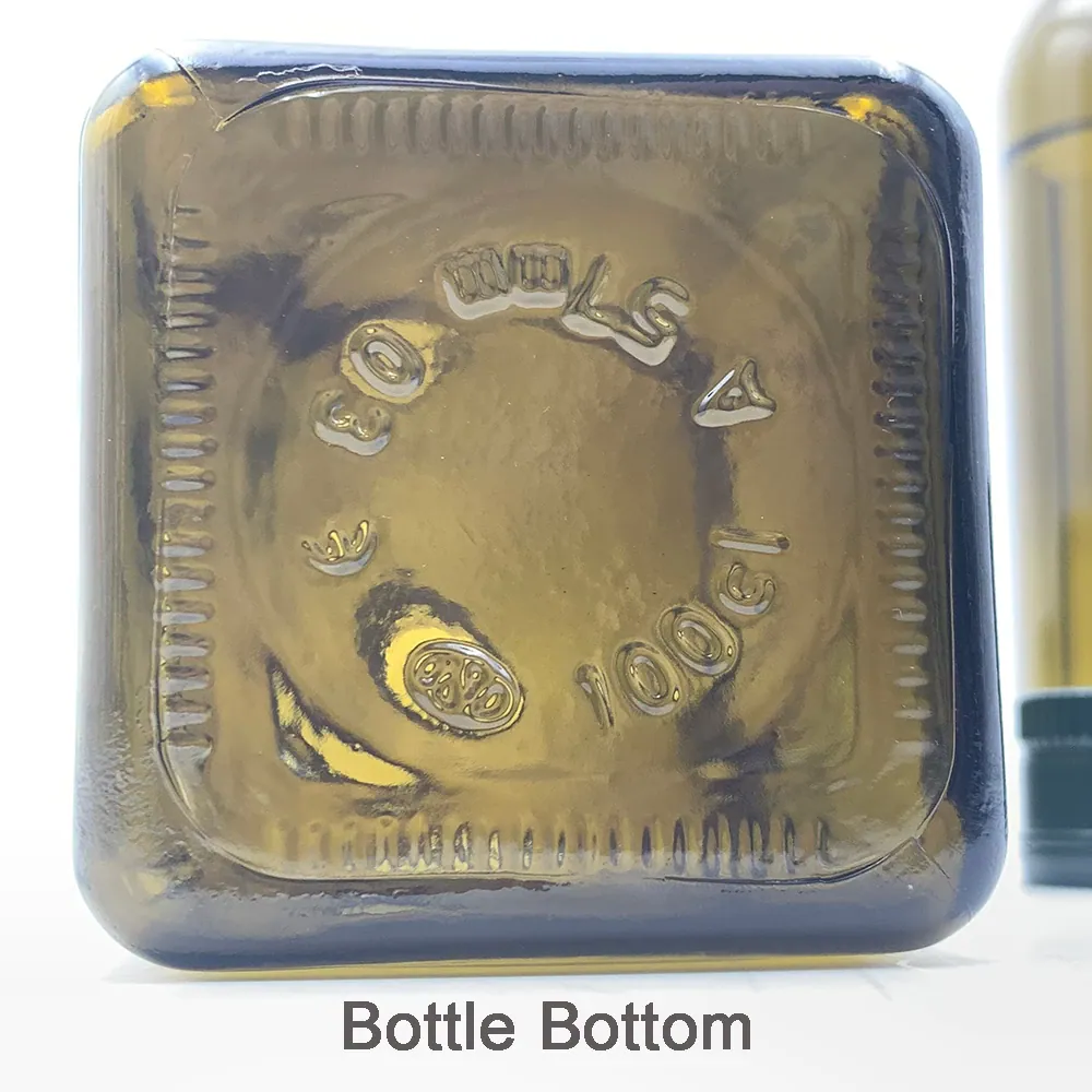 1000ml Antique Green Glass Olive Oil Bottle Bottom