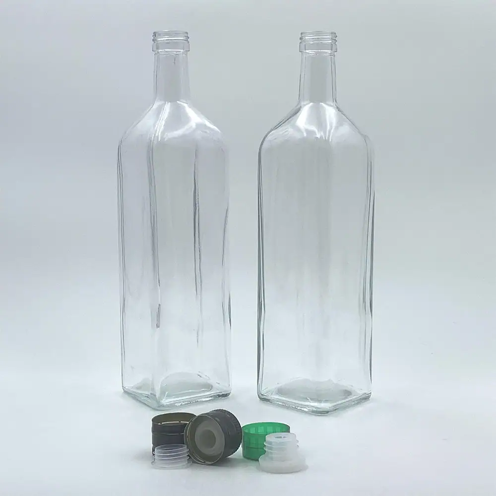 1000ml Clear Glass Olive Oil Bottle With Cap