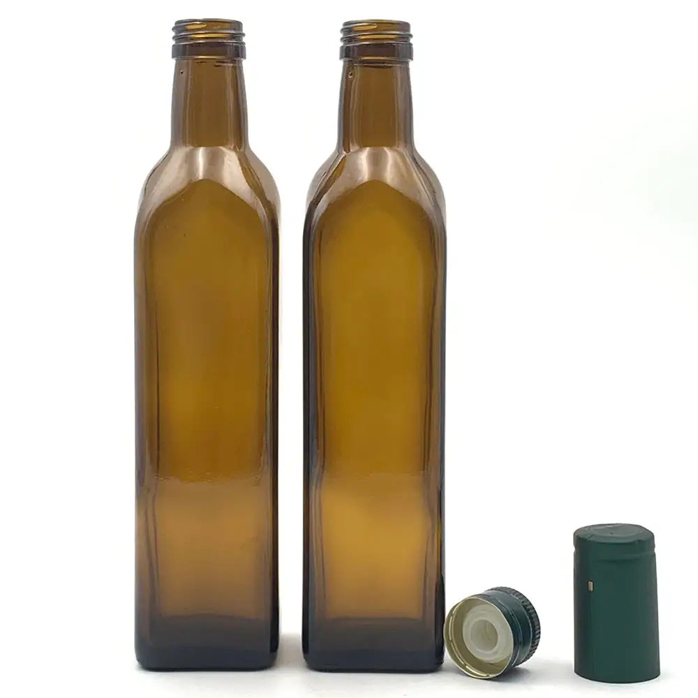 Wholesale 500ml Antique Green Glass Olive Oil Bottle