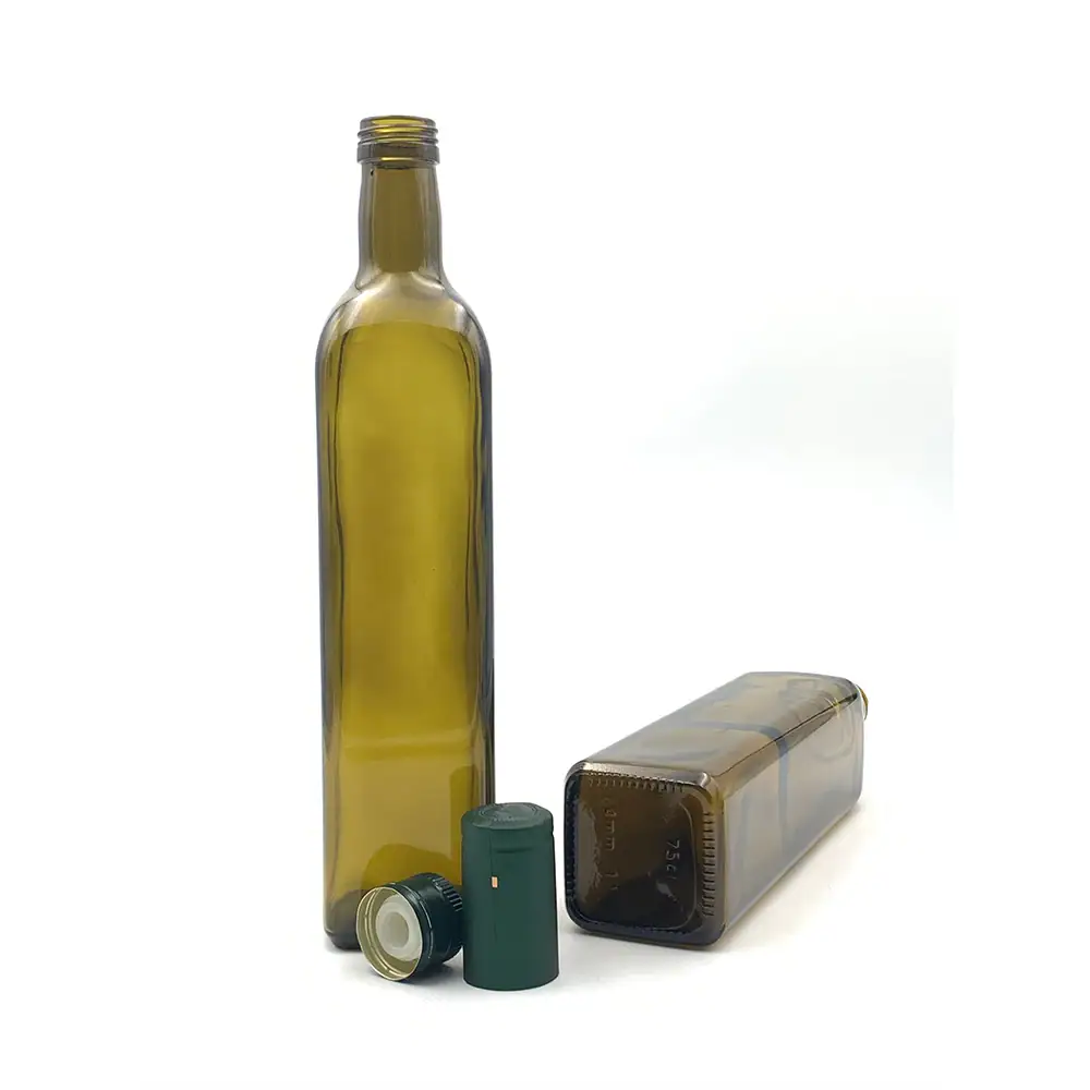 Bulk 750ml Marasca Bottle 4 750ml Antique Green Glass Olive Oil Bottle Factory